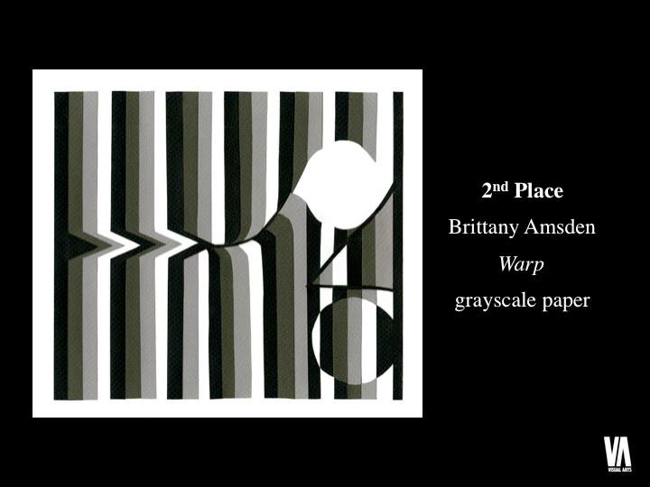 grayscale paper on bristol titled warp which won second place